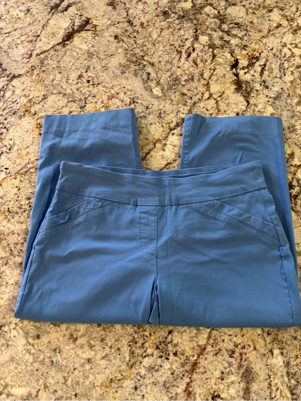 Coral Bay Light Blue Petite Straight Pants